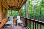 Basement Level Deck Features Ample Seating and Round Hottub